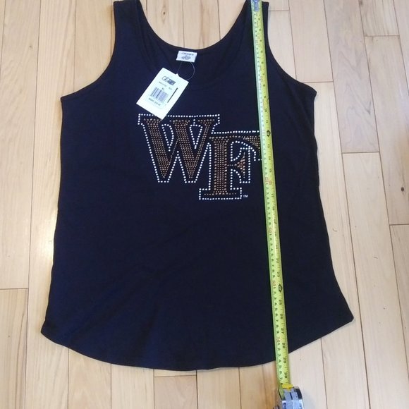 New black tank top with bling  WF in rhinestones size XL - Picture 5 of 8